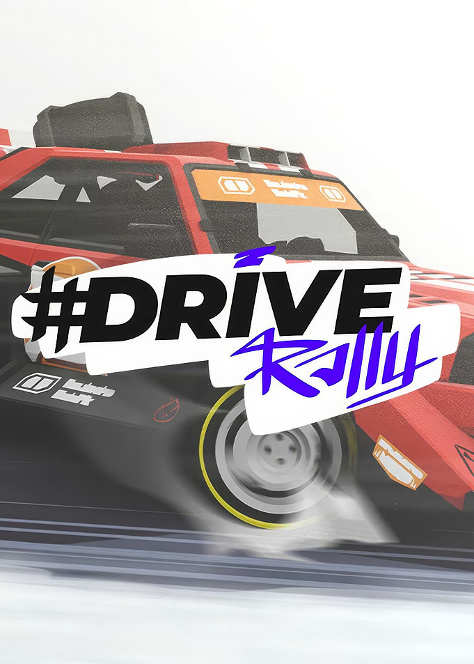 Drive Rally Car with Hashtag