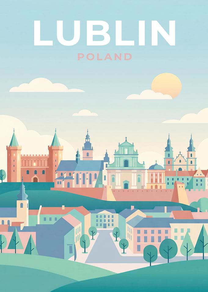 Lublin Poland Cityscape Illustration