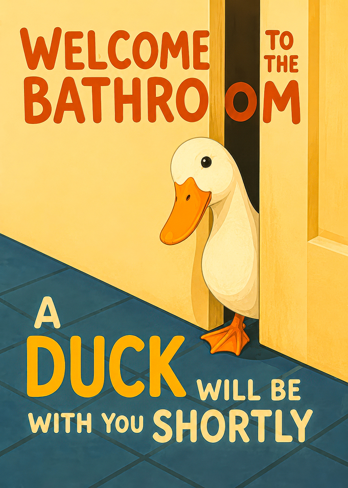 Welcome to the bathroom, a duck will be with you shortly