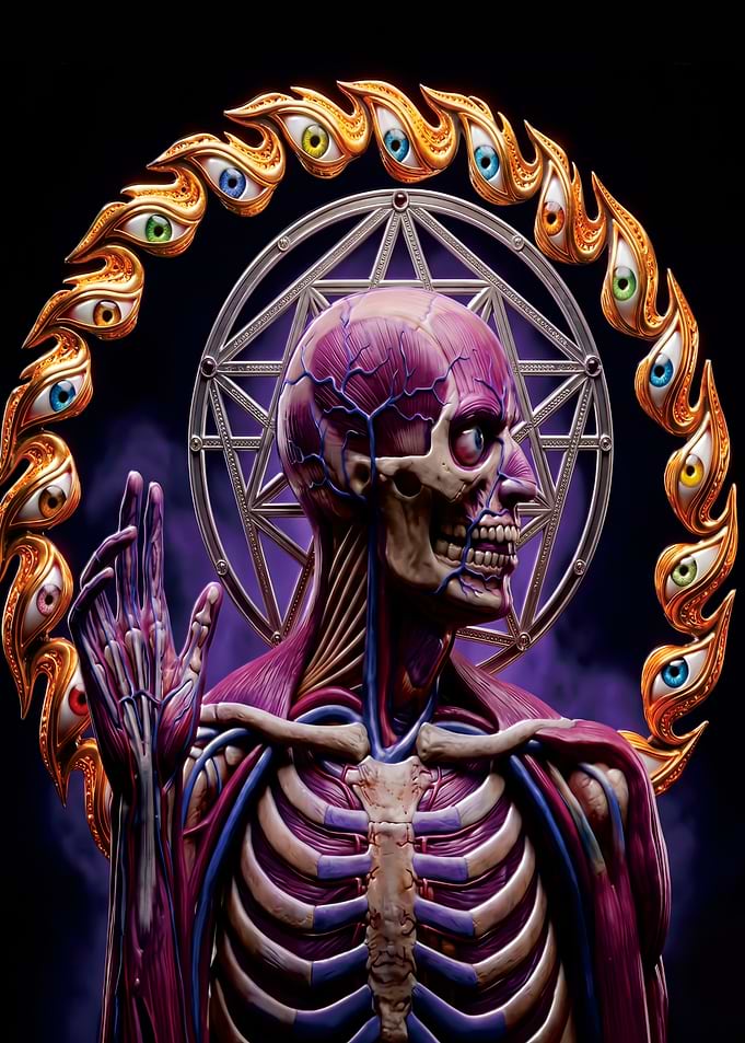 Anatomical Figure with Eyes Halo