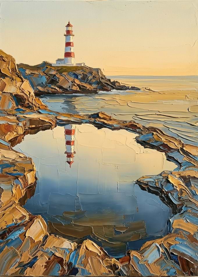 Lighthouse Reflection in Tide Pool