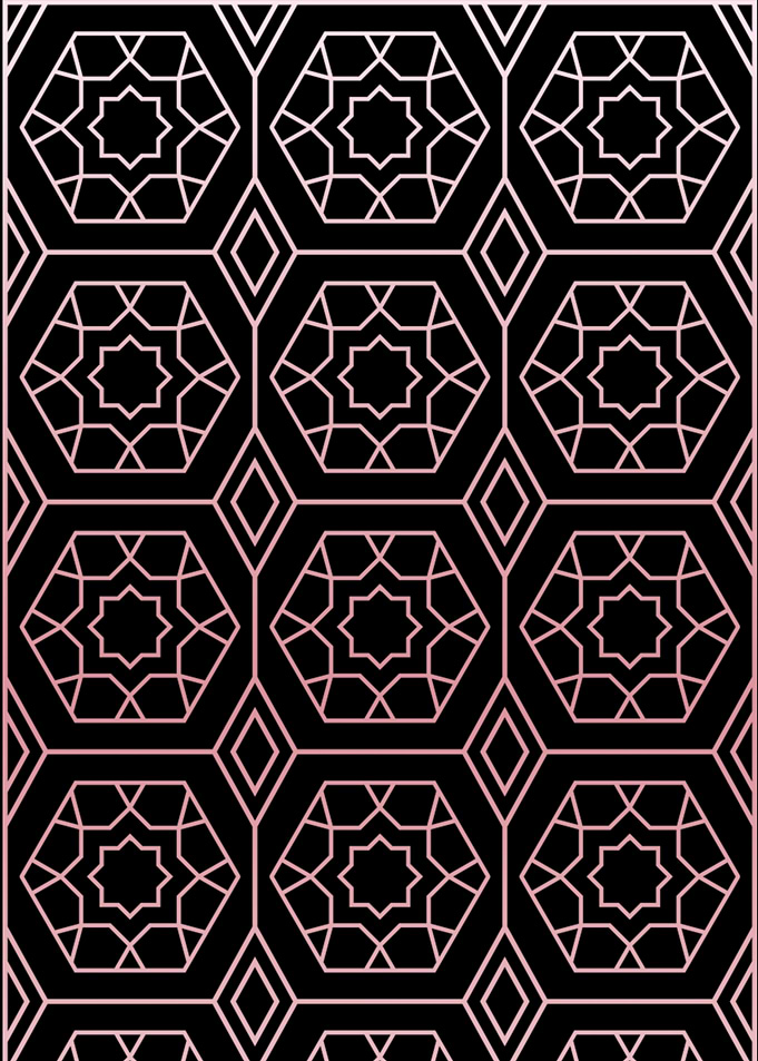 Rose Gold Hexagon Geometric Pattern