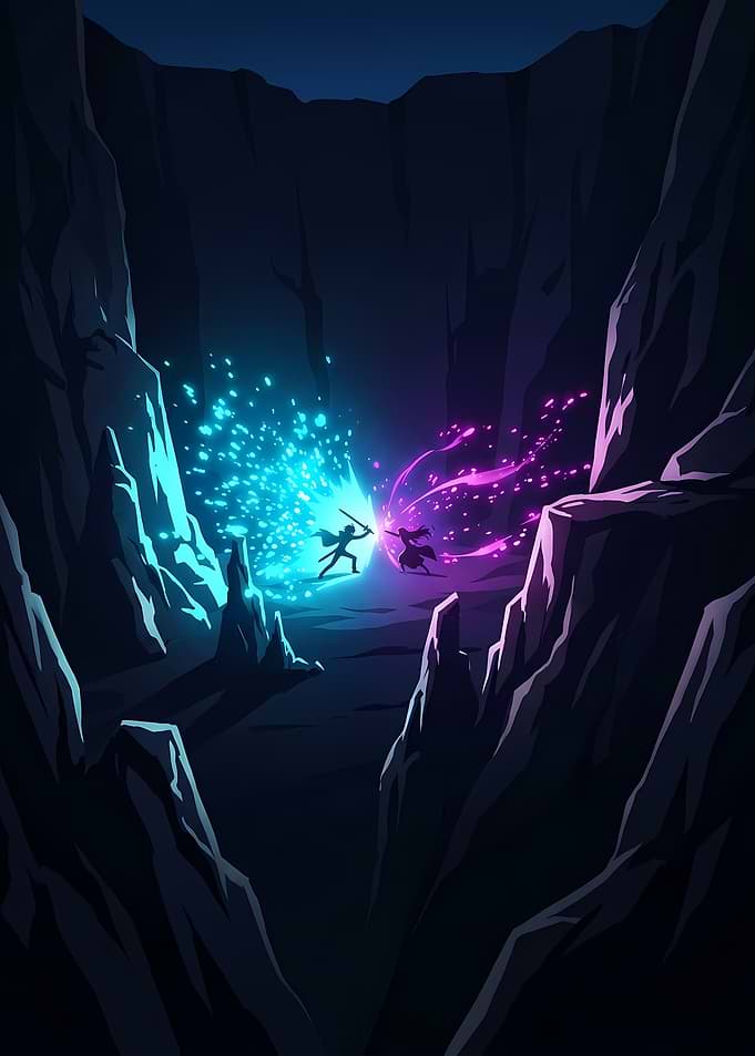 Epic Fantasy Battle in a Cave