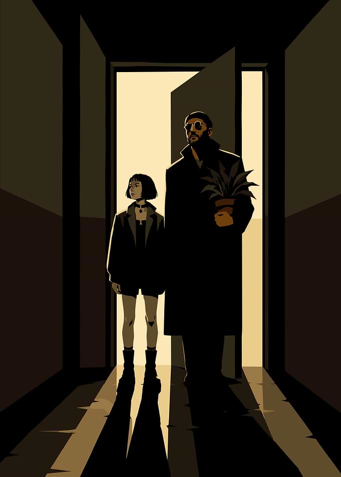 Léon and Mathilda in doorway
