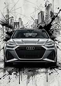 Audi RS6 Avant in Urban Sketch Style