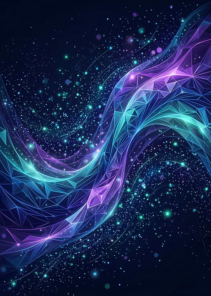 Abstract Digital Wave of Light