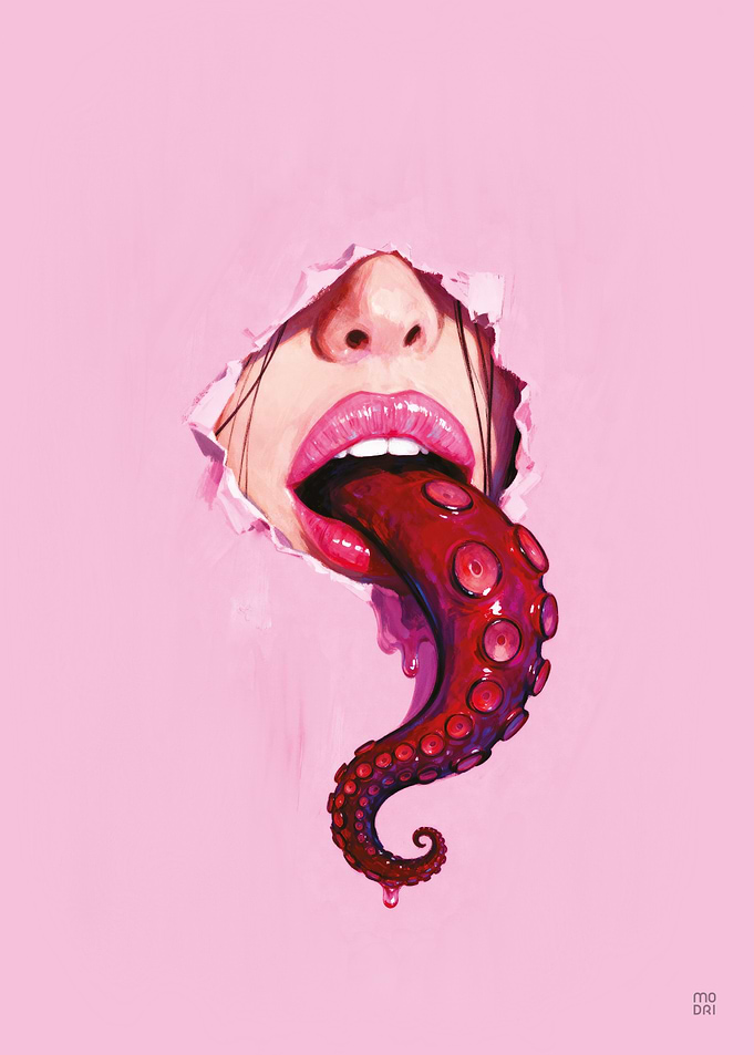 Deep Within Surreal Tentacle Pop Art