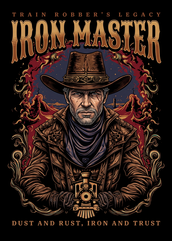 Iron Master Train Robber Western Art
