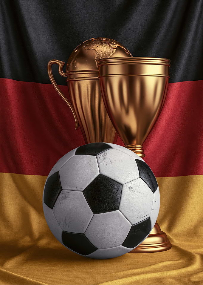 German Soccer Trophy and Ball