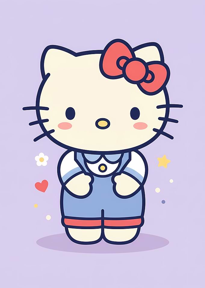 Hello Kitty in Blue Overalls
