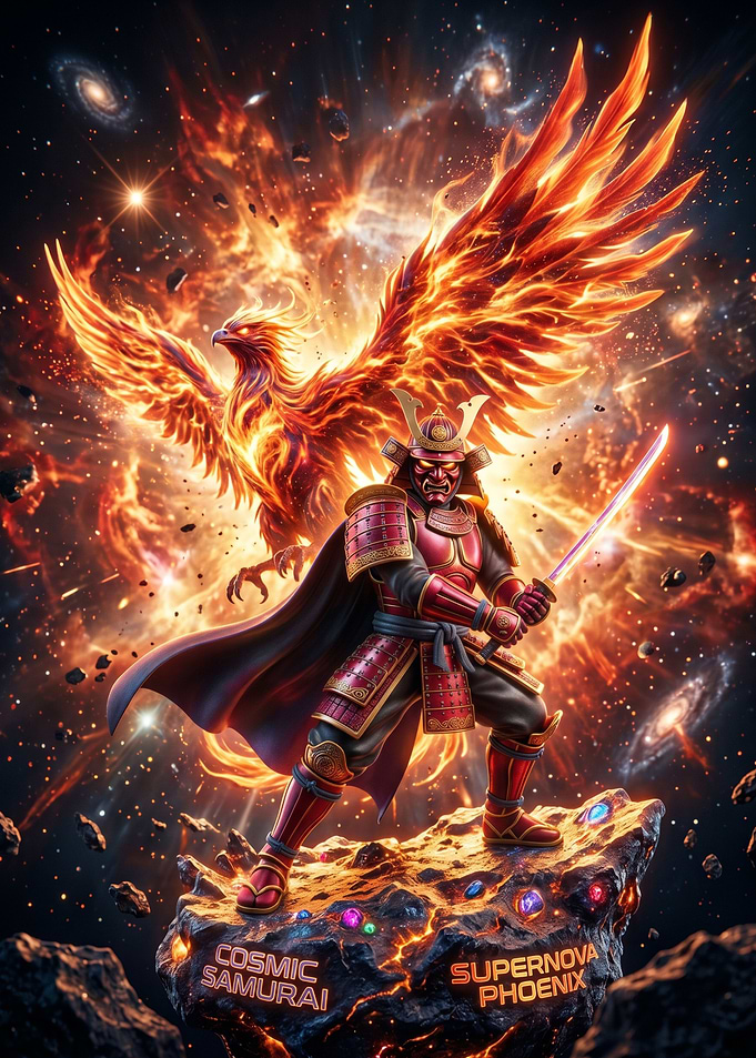 Cosmic Samurai with Supernova Phoenix