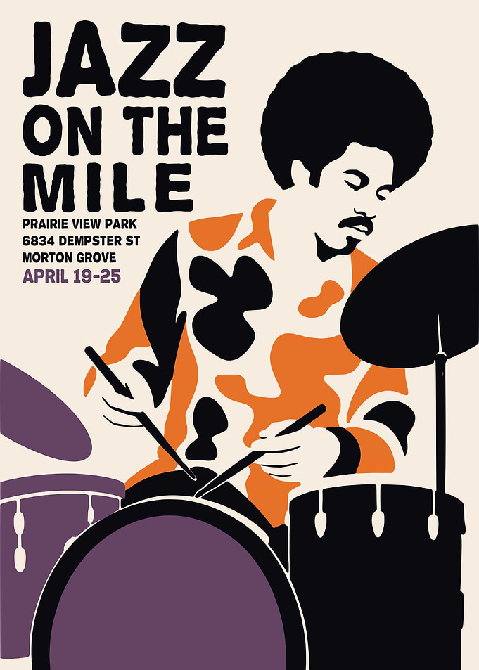 Jazz on the Mile Drummer Poster