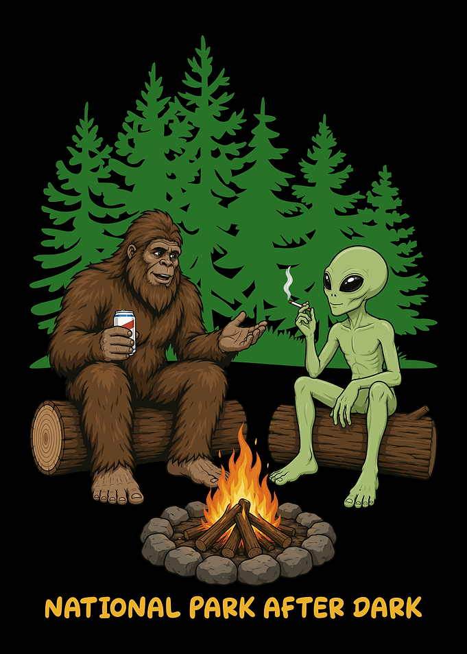 National Park After The Dark Bigfoot and Alien