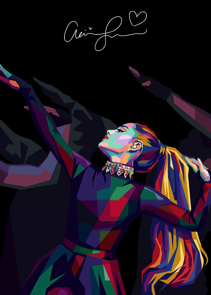 Ariana Grande Colorful Pop Art Dancer
