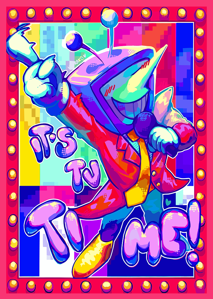 Retro TV Character 'It's TV Time!'