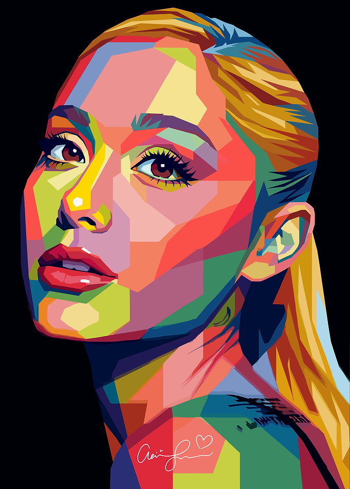 Ariana Grande Colorful Pop Art Portrait