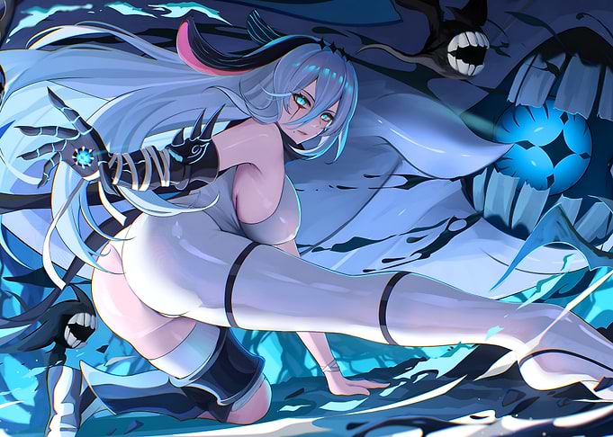 Anime Girl with Blue Eyes and White Hair