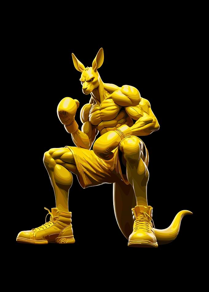 Golden Boxing Kangaroo