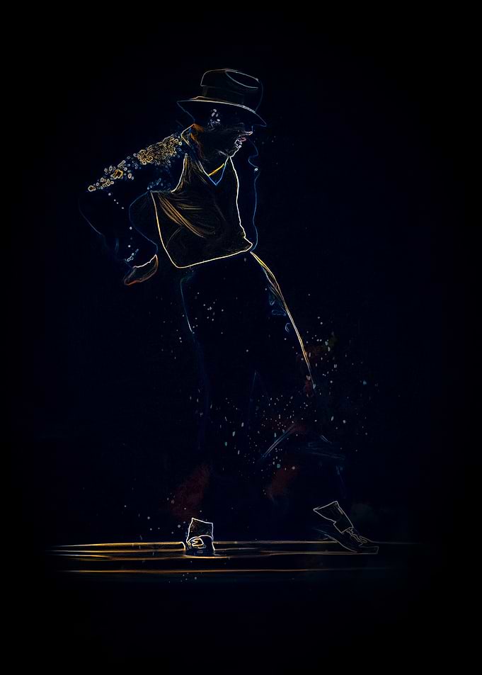 Michael Jackson Neon Outline