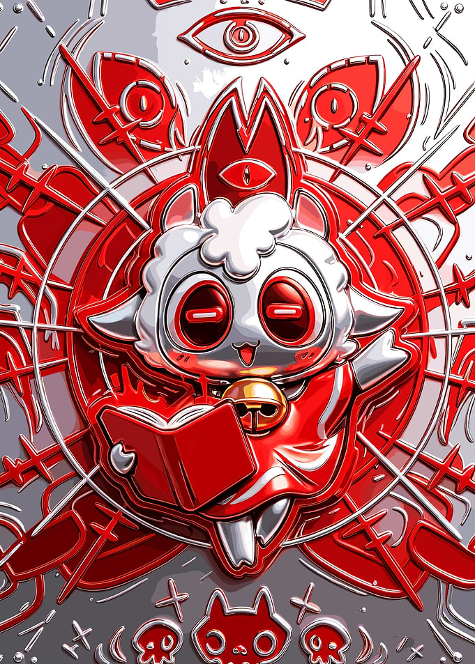 Cult of the Lamb character with book