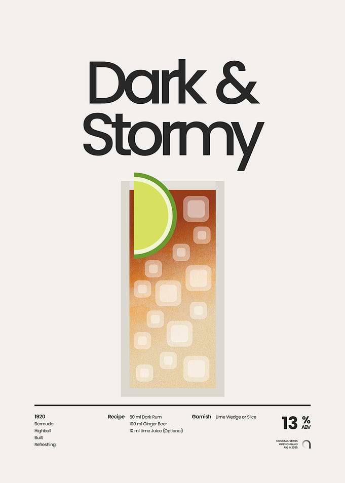 Dark & Stormy Cocktail Poster