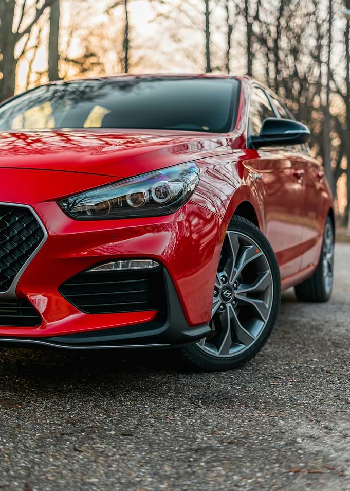 Red Hyundai i30 N Front View