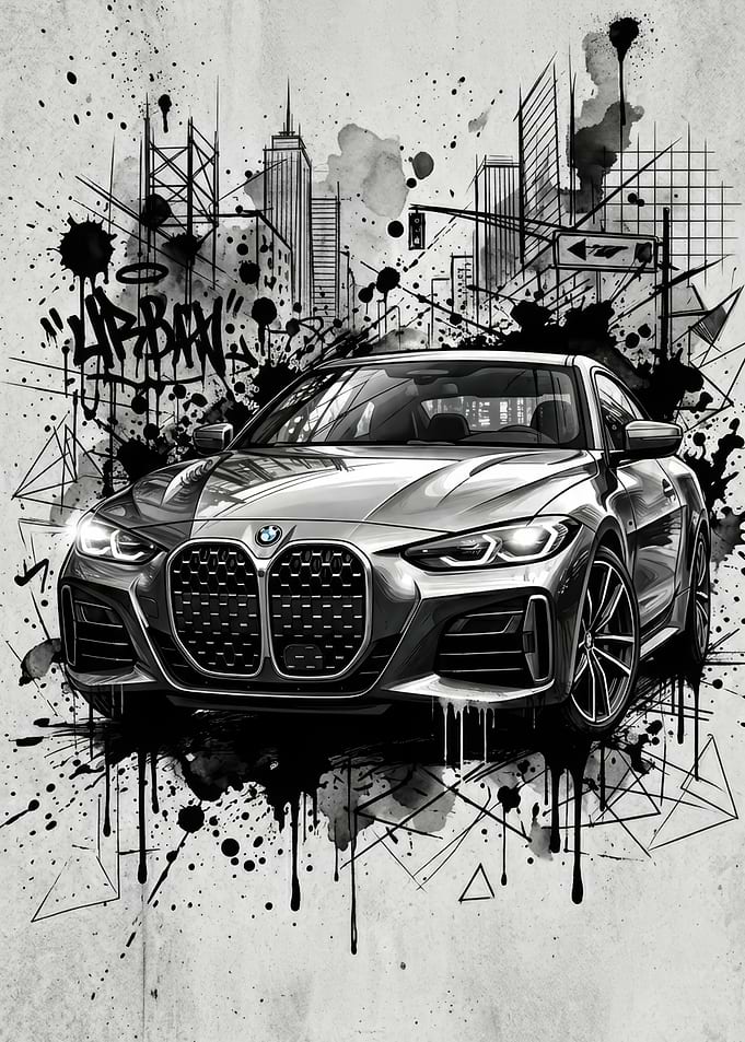 BMW Car with Urban Graffiti Art