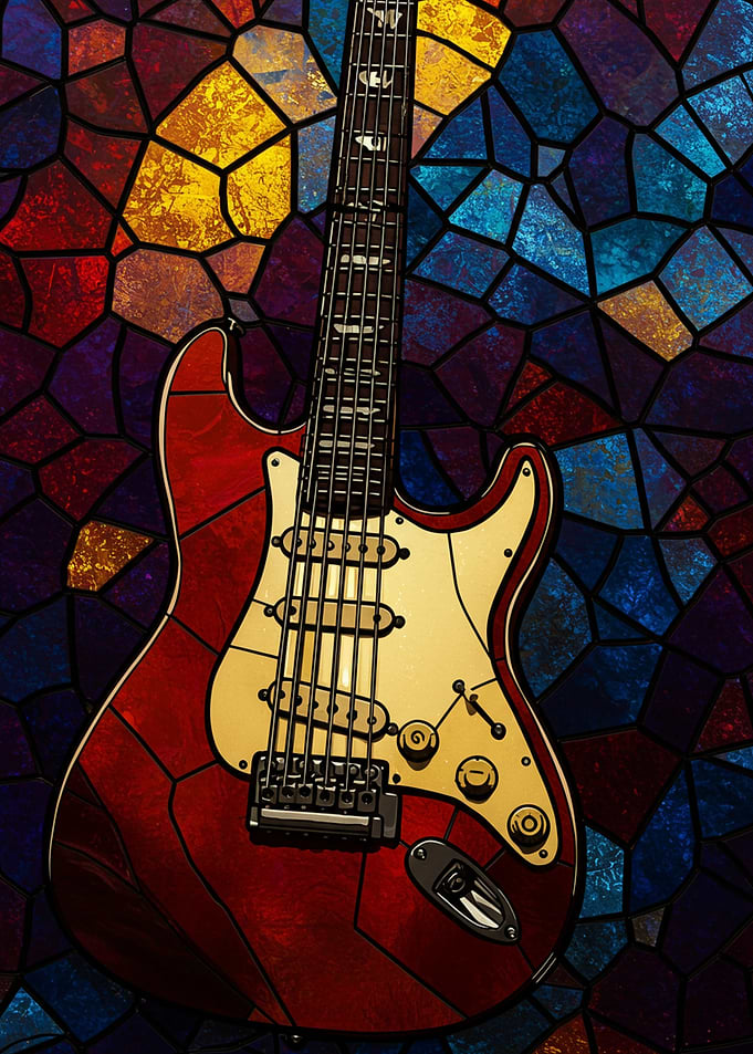 Stained Glass Bass Guitar