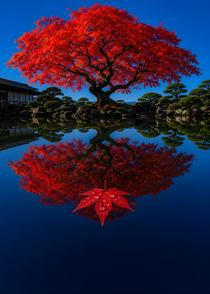 Vibrant Japanese Maple Reflection