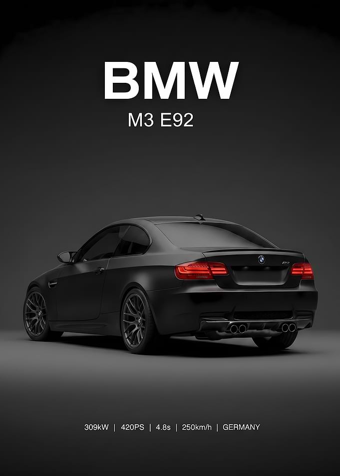 Matte Black BMW M3 E92