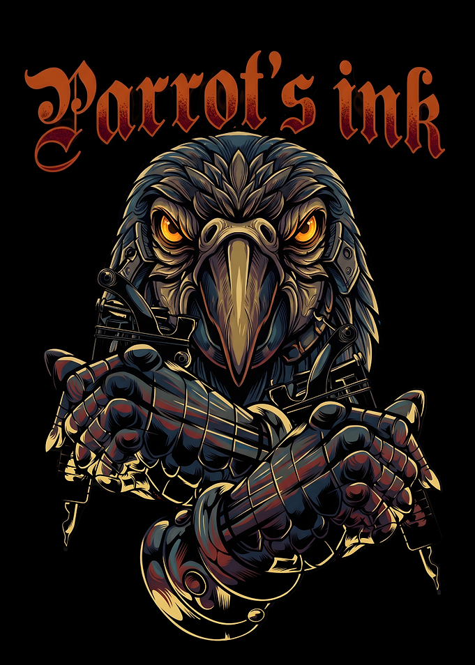 Mechanical Parrot Tattoo Artist