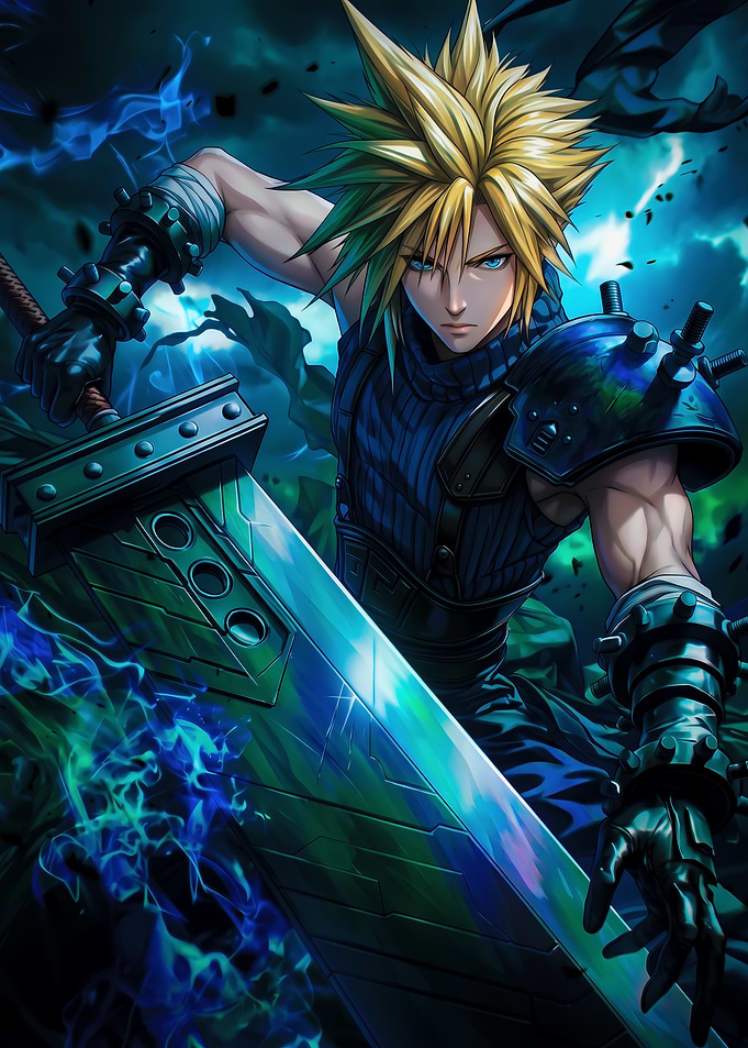 Final Fantasy VII : Cloud Strife with Buster Sword Fan Art