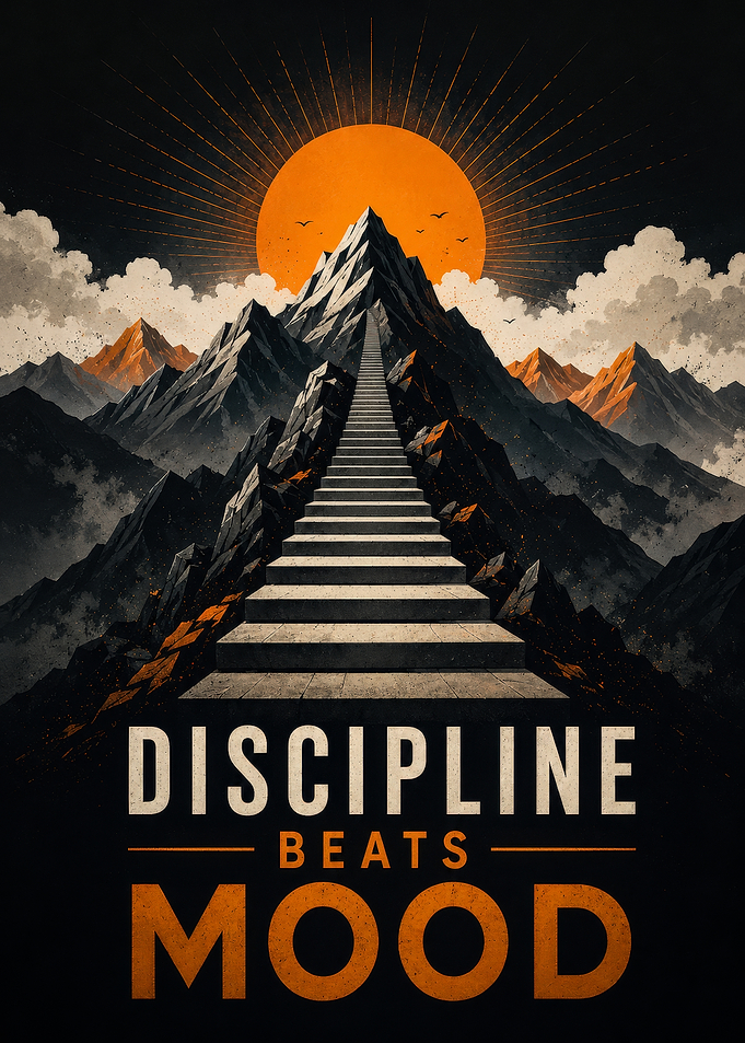 Discipline Beats Mood Motivational Poster