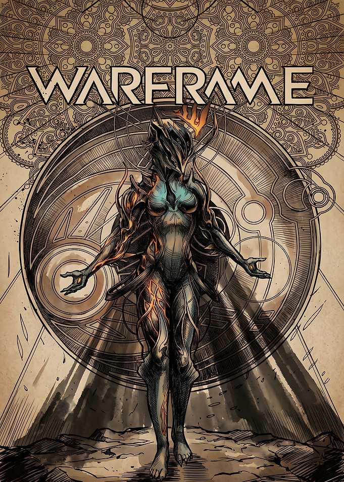 Warframe Poster with Female Character