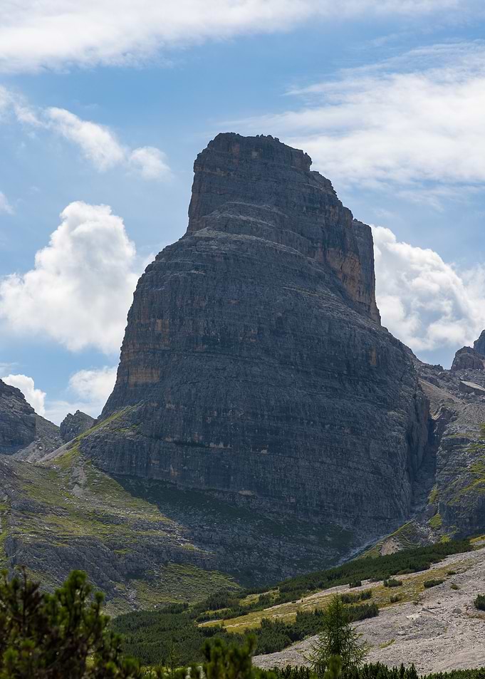 Majestic Mountain Peak Under Blue Sky - Val Popena - Italy