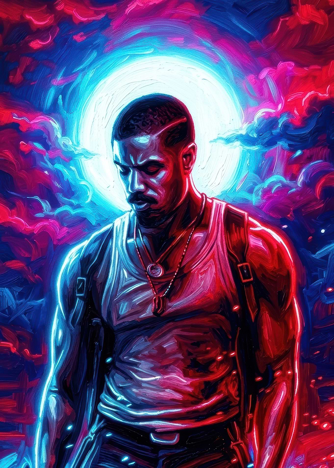 Man in Tank Top Under Moon