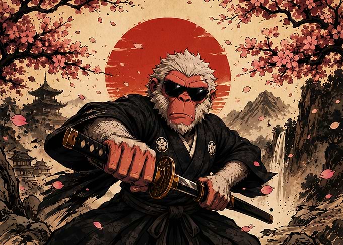 Samurai Monkey with Katana