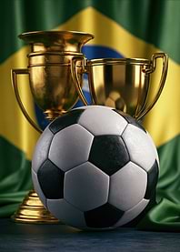 Brazilian Football Trophies and Ball