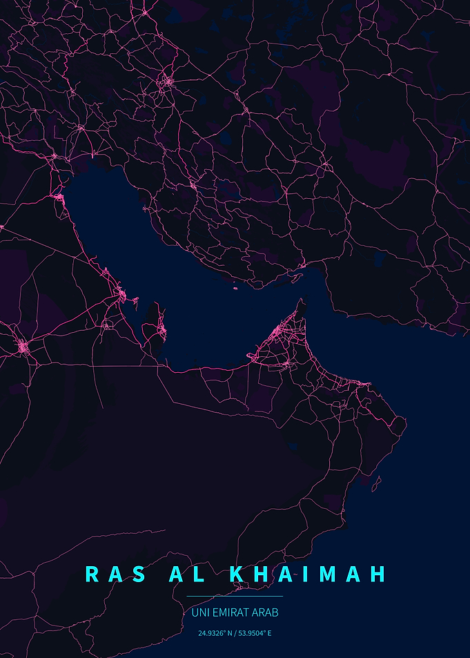 Ras Al Khaimah Map Art