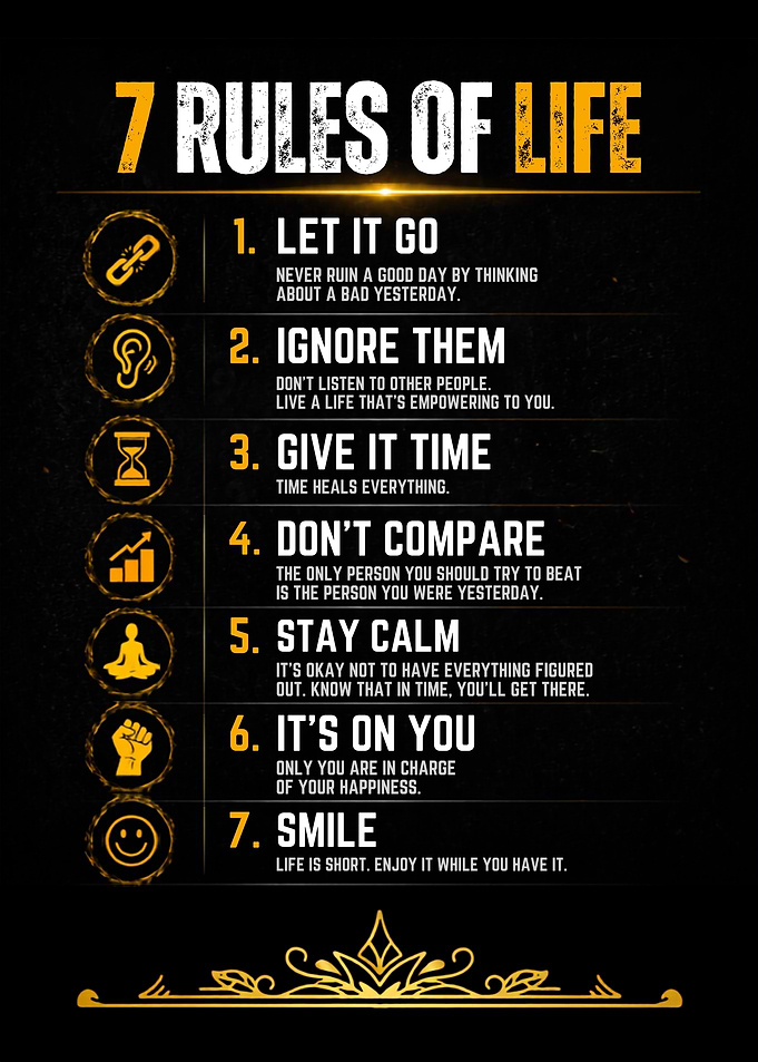 7 Rules of Life motivational Poster