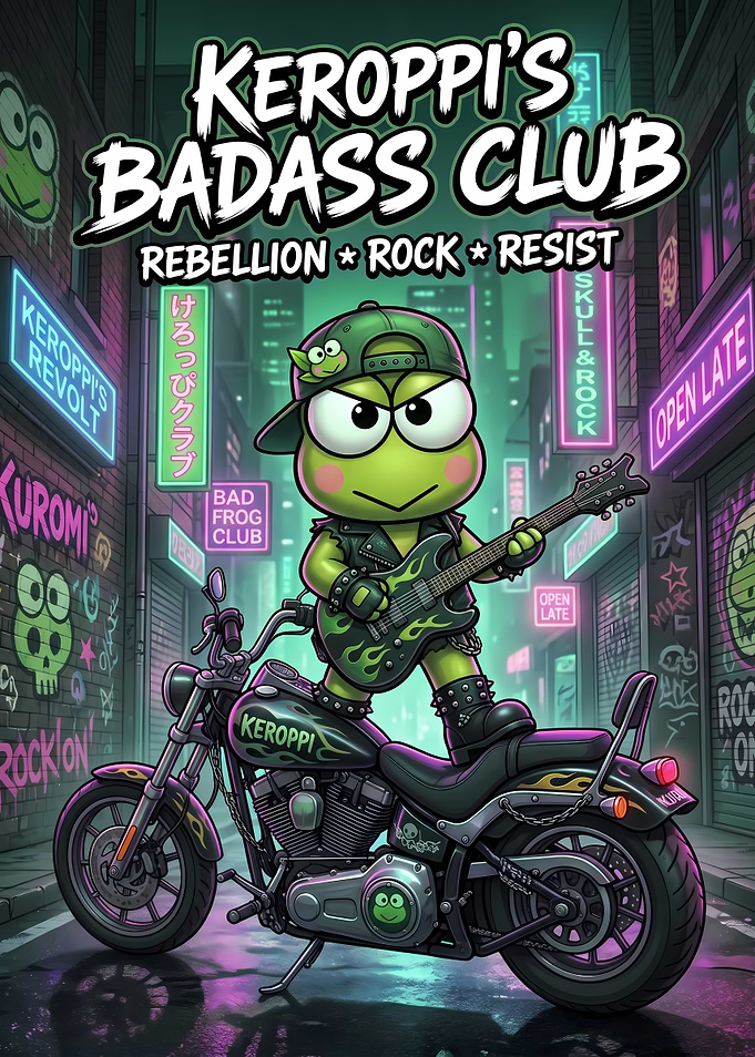 Keroppi's Badass Club Rocker Frog