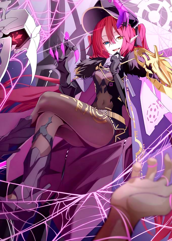 Anime Witch with Spiderweb Theme