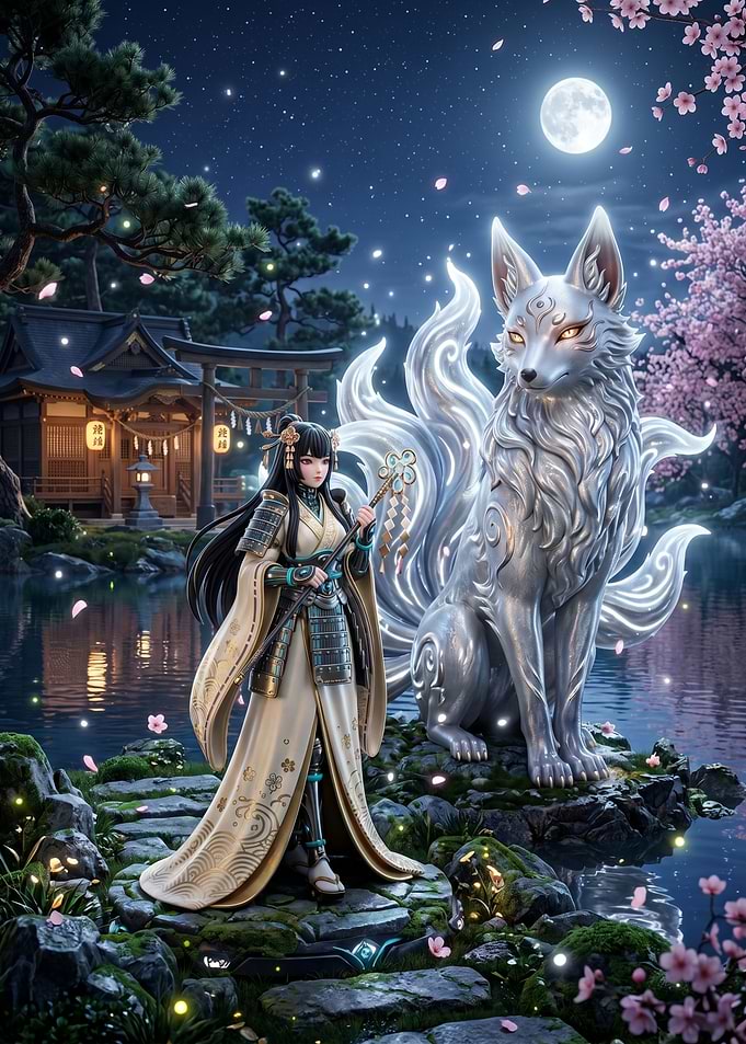 Kitsune and Shrine Maiden