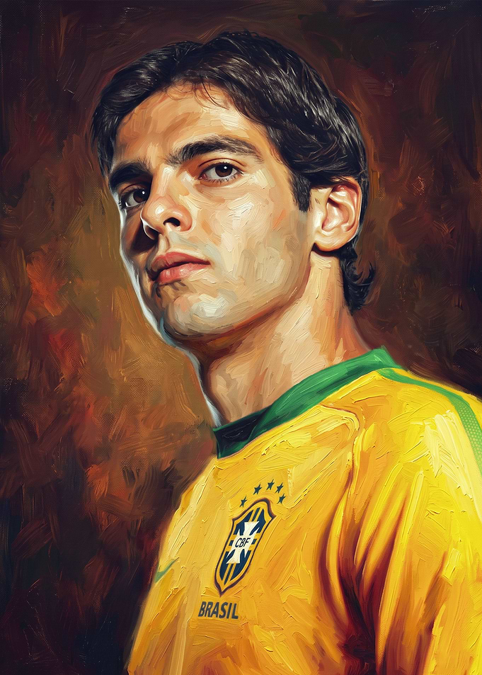 Portrait of Kaka in Brazil Jersey