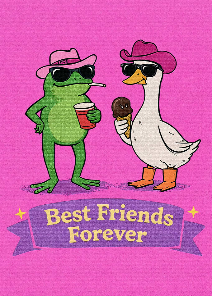 Frog and Duck Best Friends Forever