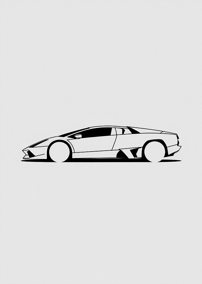 Minimalist Sports Car Silhouette