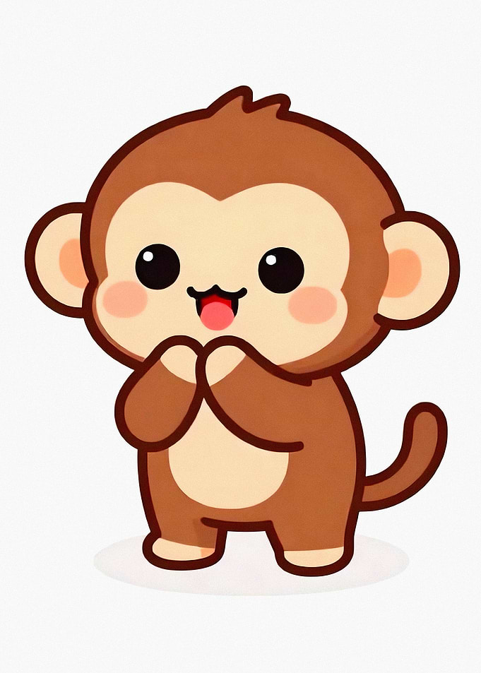 Cute Cartoon Monkey
