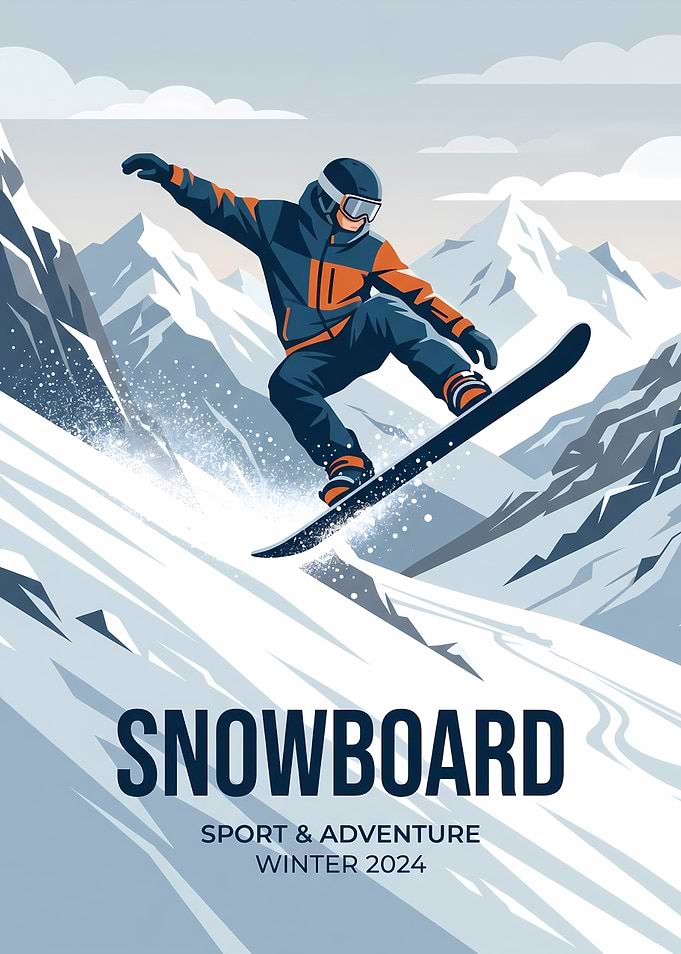 Snowboarder in Mountains