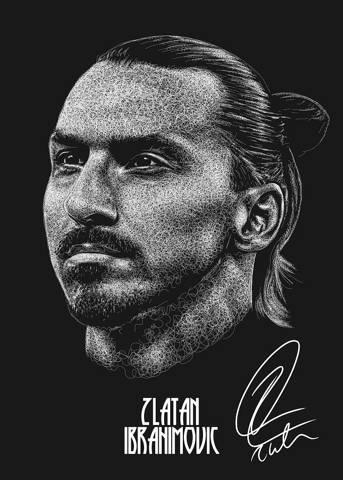 Zlatan Ibrahimović Scribble Art Style