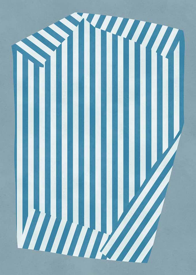 Abstract Blue and White Stripes